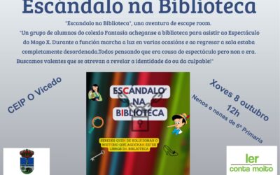 Actividade de animación á lectura no Vicedo: Escape Room Escándalo na biblioteca